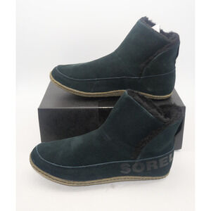 NEW Sorel Women's 10 Nakiska Boots Black Suede Faux Sherpa Lined Bootie Casual